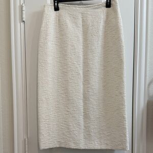 Preston & York Textured Cream Pencil Skirt